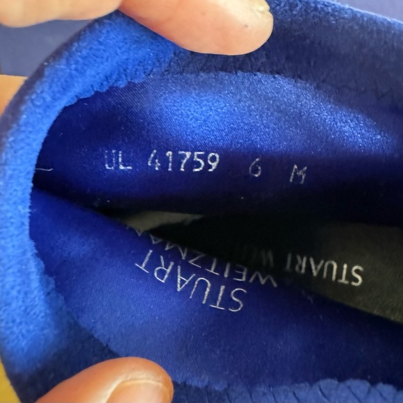 *SOLD* Stuart Weitzman Blue Suede Booties - Picture 8 of 9